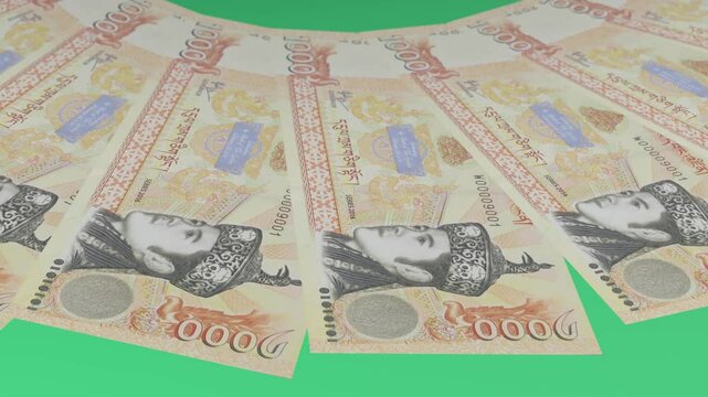Classy Looping Design 1000 Ngultrum Curency of Bhutan