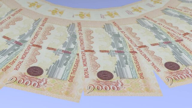 Classy Looping Design 1000 Ngultrum Curency of Bhutan