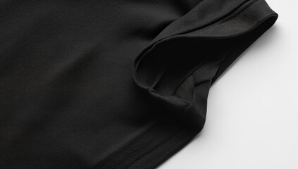 Black T-shirt mockup on a white background,