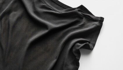 Black T-shirt mockup on a white background,