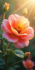 Fototapeta premium flower with dew drops on it