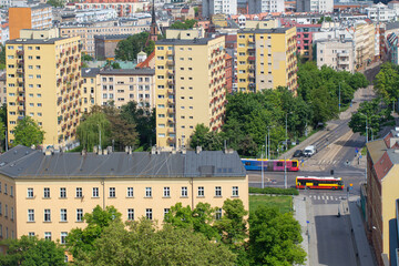 Fototapeta premium landscape of Wroclaw, Poland. Top view in sunlight