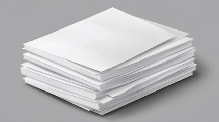 Stack of Blank White Paper on Gray Background (1)