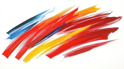Vivid abstract brushstrokes on a white background, symbolizing the chaotic but inspiring process of creativity.