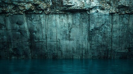 Serene water reflection abandoned quarry photography natural environment wide angle tranquility in isolation