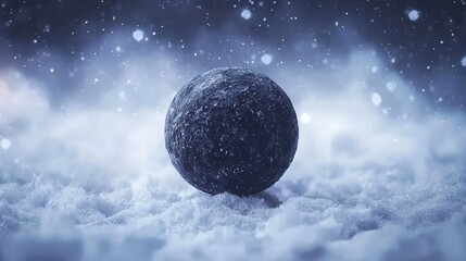 Dark Sphere on Snowy Night