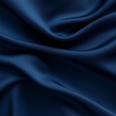 Fototapeta premium Elegant dark blue fabric with smooth folds and luxurious texture