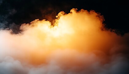 Naklejka premium Clouds with warm orange light. Use for concept art or backgrounds