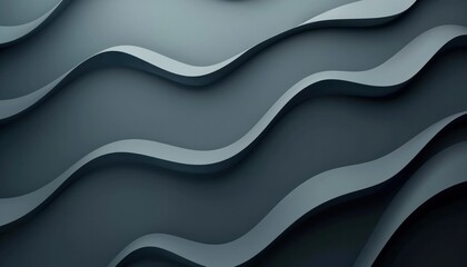 Obraz premium Abstract backgrounds minimalistic design dark blue light gray colors paper cloth fabric ripple flowing smooth curve wavy wallpaper.