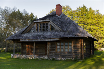 old wooden house in the village