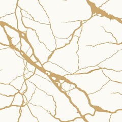 Abstract organic veins pattern with golden branches on a light background