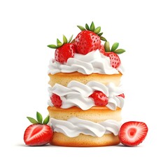 Delicious Strawberry Shortcake Dessert Layers Whipped Cream Sweet Treat Bakery