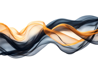 Abstract Flowing Fabric Design in Gold and Navy Blue