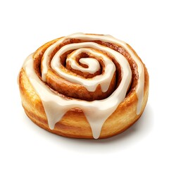 Fototapeta premium Delicious Sweet Cinnamon Roll Pastry with Creamy Icing Swirl