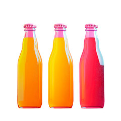 Colorful Bottled Beverages Set. Bottles of cider