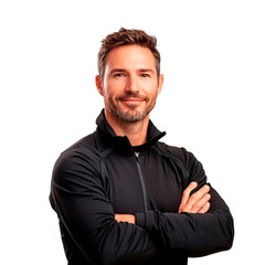 Obraz premium Handsome trainer for the gym. Personal trainer portrait