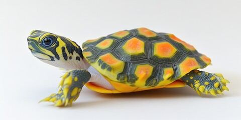 Obraz premium common box turtle, isolated on white , isolated on white background, 
