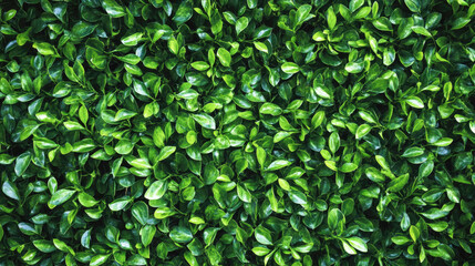 Lush green foliage background with abundant vibrant leaves