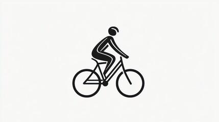 Obraz premium Simple silhouette of cyclist, ideal for fitness or cycling-related content.