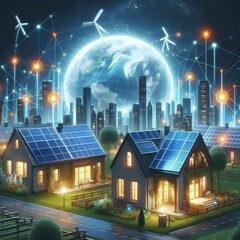 solar powerhouse in the night