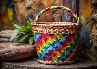 Vibrant Spray Paint Plant Basket Design, Creative Upcycled Home Decor