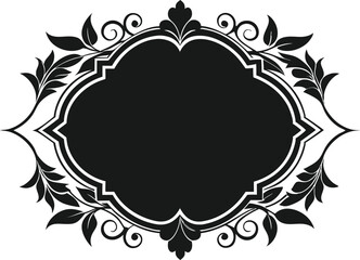 Elegant Black and White Ornate Decorative Frame