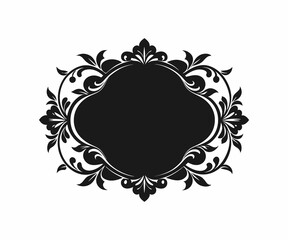 Elegant Black and White Ornate Decorative Frame