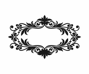 Ornate Black and White Floral Frame Design