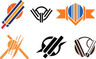 Fototapeta premium Colorful Cricket Logos for Sports Teams