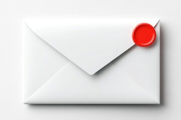 A classic white envelope sealed with a red wax stamp on a clean background