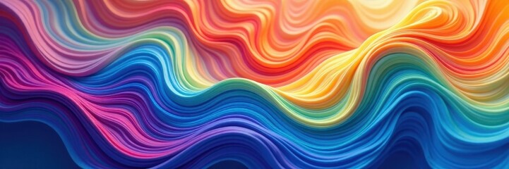 Obraz premium Fluid rainbow swirls, vibrant color gradients, fantasy, smooth, visual