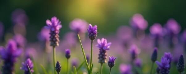 Obraz premium One purple flower stands out amongst many others , image, purple