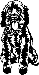 Black Russian Terrier Dog Breed - Pet Vector Cut file, Dog Silhouette Stencil - Cricut file
