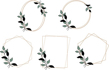 Botanical Wedding Frame Vector