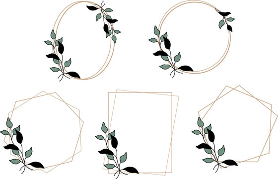 Botanical Wedding Frame Vector