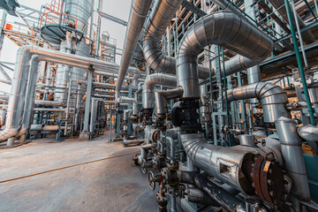 Oil​ refinery​ and​ plant and tower column of Petrochemistry industry Refinery plant...