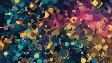 Vibrant Abstract Geometric Pattern with Colorful Overlapping Shapes in Dynamic Diagonal Arrangement