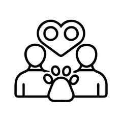 pet as part of family icon, pet as part of family line art - simple line art of pet as part of family, perfect for pet as part of family logos and icons