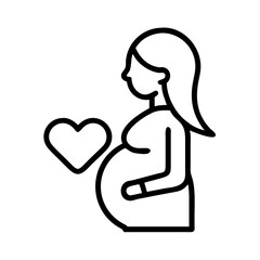 pregnant woman icon, pregnant woman line art - simple line art of pregnant woman, perfect for pregnant woman logos and icons