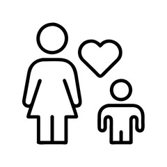 single parent icon, single parent line art - simple line art of single parent, perfect for single parent logos and icons