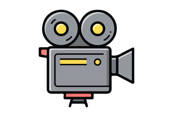 Filmmaking Camera vectors, A vector icon of a filmmaker's clapboard, commonly used in Hollywood film productions. This illustration features a classic film clapperboard, traditionally used to mark.
