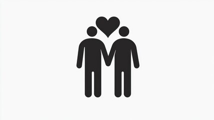 Silhouetted graphic of a couple embracing, symbolizing love and affection.