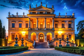 Fototapeta premium Villa Pisani at Night: Low Light Italian Architecture Photography