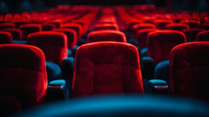 Fototapeta premium Vibrant Auditorium stage and seating for events