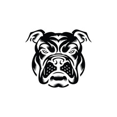Modern Bulldog Face Illustration – Ideal for Merchandise and Apparel
