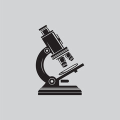 Microscope Vector Illustration, Medical and Research Icon
