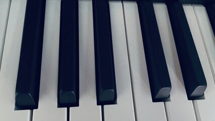 piano keys close up