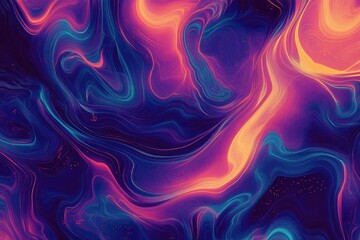 Obraz premium Abstract Swirling Neon Paint Texture Background Digital Art Wallpaper