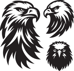 Fototapeta premium black eagle head vector, eagle head silhouette vector, eagle head logo vector, eagle head vector icon, eagle silhouette vector isolated on white background