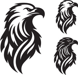 Obraz premium black eagle head vector, eagle head silhouette vector, eagle head logo vector, eagle head vector icon, eagle silhouette vector isolated on white background